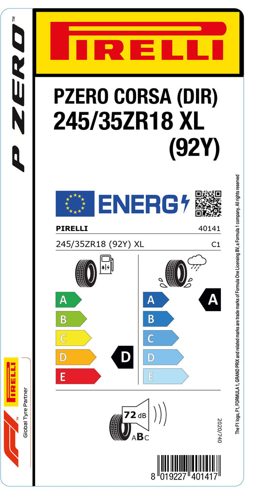 1x Pirelli PZERO CORSA DIREZIONALE XL 245/35 ZR 18 PKW-SOMMERREIFEN