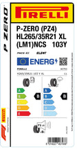 Load image into Gallery viewer, 1x Pirelli P-ZERO (PZ4) Sports Car XL (LM1) PNCS 265/35 R 21 SUMMER CAR TIRE