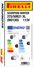 Load image into Gallery viewer, 1x Pirelli SCORPION WINTER M+S 3PMSF XL (MO1)KS 275/50 R 21 SUV &amp; 4x4 WINTER TIRE