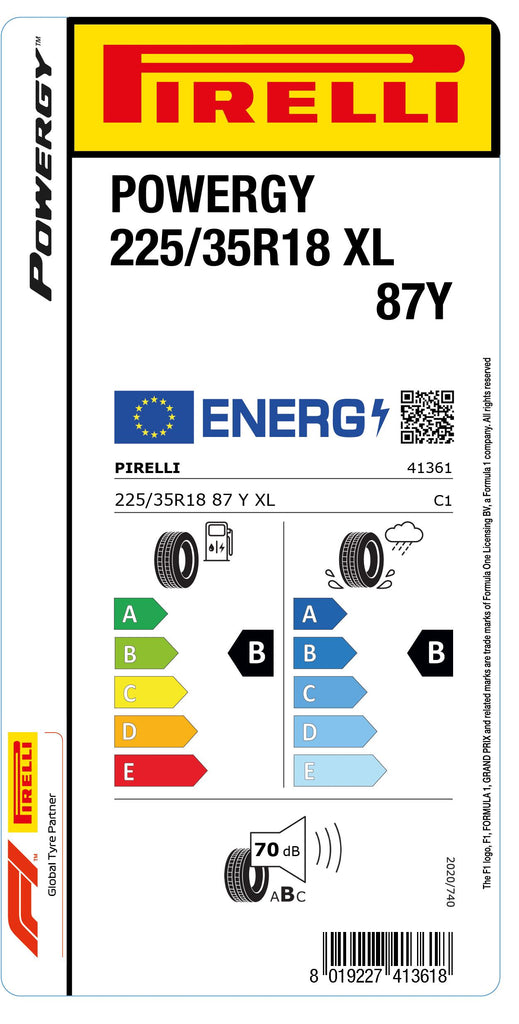 1x Pirelli POWERGY XL 225/35 R 18 PKW-SOMMERREIFEN