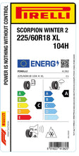 Load image into Gallery viewer, 1x Pirelli SCORPION WINTER 2 M+S 3PMSF XL 225/60 R 18 SUV &amp; 4x4 WINTER TIRE