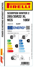 Laden Sie das Bild in den Galerie-Viewer, 1x Pirelli SCORPION WINTER 2 M+S 3PMSF XL PNCS 285/35 R 22 SUV- &amp;4x4-WINTERREIFEN