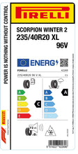 Load image into Gallery viewer, 1x Pirelli SCORPION WINTER 2 M+S 3PMSF XL 235/40 R 20 SUV &amp; 4x4 WINTER TIRE