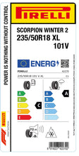 Load image into Gallery viewer, 1x Pirelli SCORPION WINTER 2 M+S 3PMSF XL 235/50 R 18 SUV &amp; 4x4 WINTER TIRE
