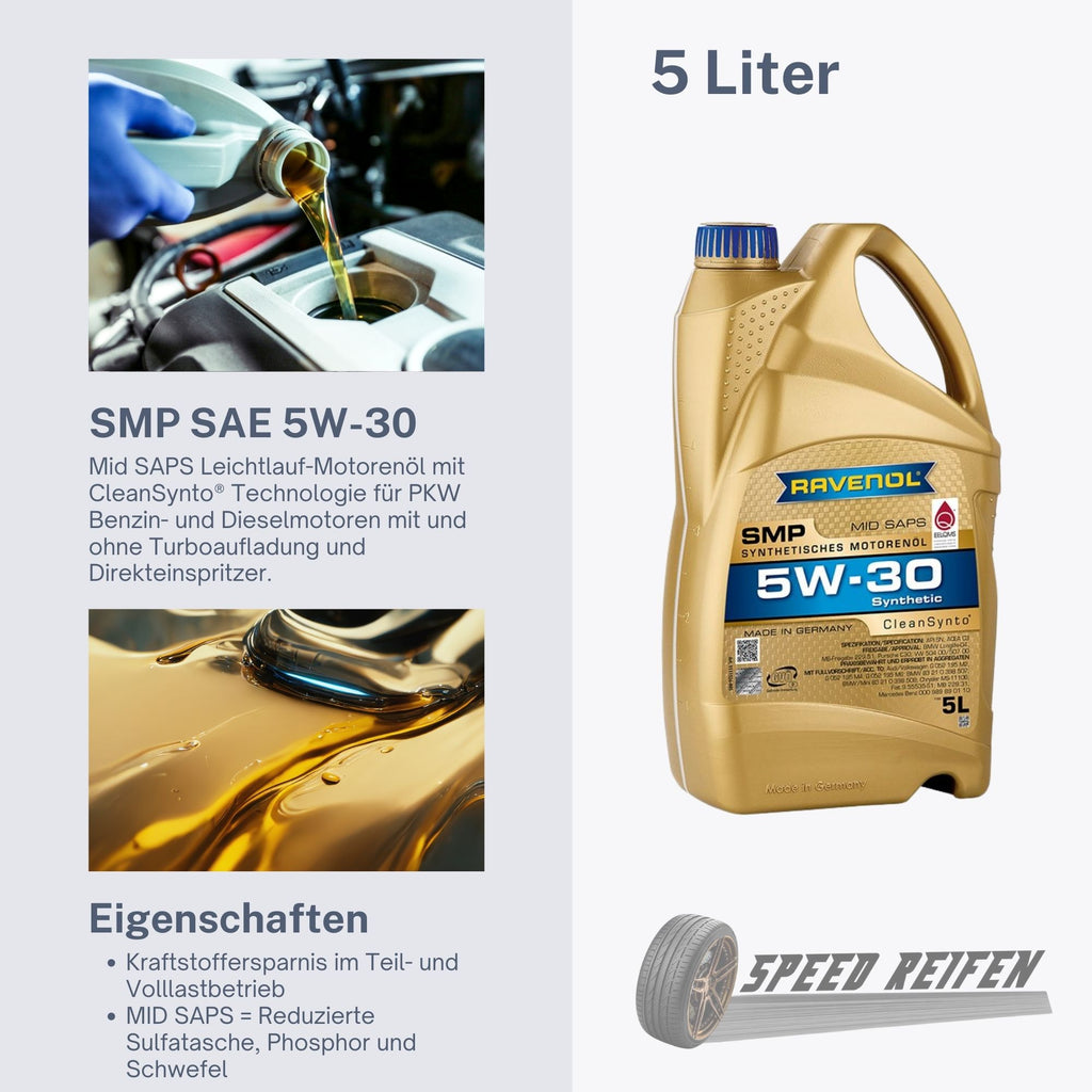 Ravenol SMP SAE 5W-30 Leichtlauf Motoröl Motorenöl 5L Liter Longlife