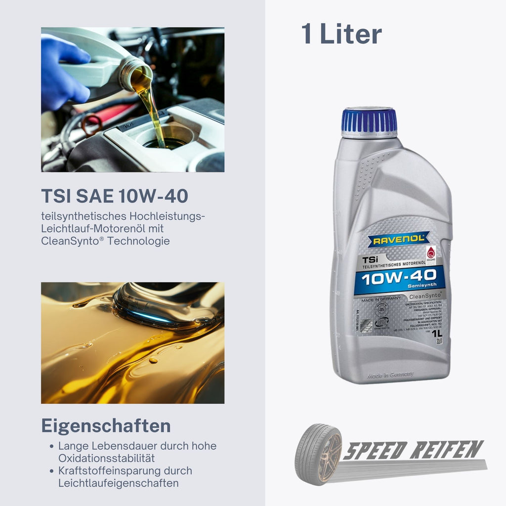 Ravenol TSI SAE 10W-40 Hochleistungs-Leichtlauf Motoröl Motorenöl 1L Liter