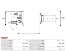 Charger l&#39;image dans la galerie, Magnetschalter für Anlasser Bosch EJD 1.8/12R 45 54 61 66 EJD1,8/12R113