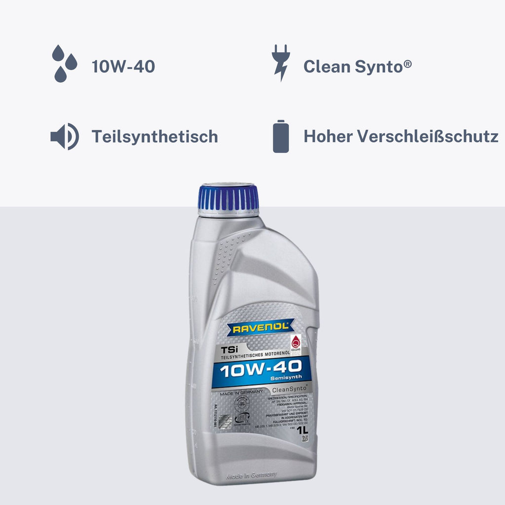 Ravenol TSI SAE 10W-40 Hochleistungs-Leichtlauf Motoröl Motorenöl 1L Liter