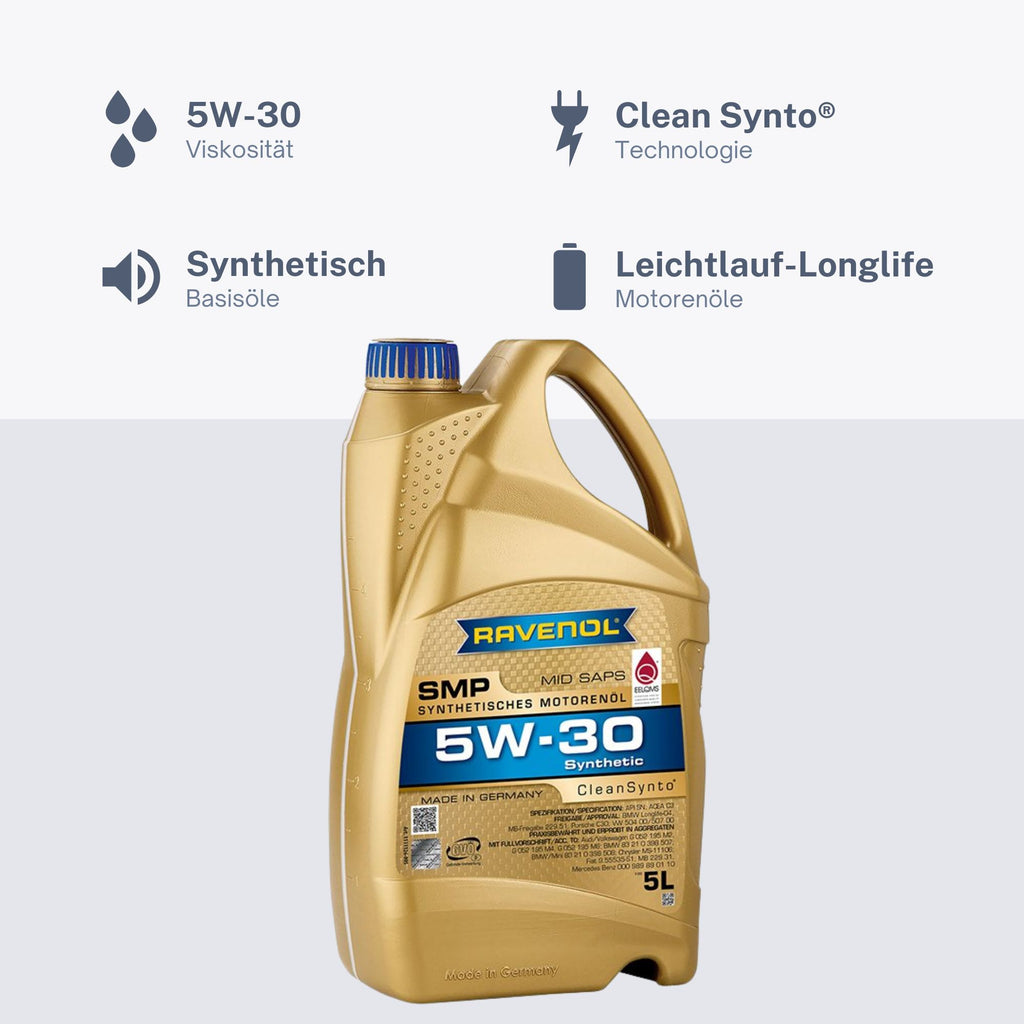 Ravenol SMP SAE 5W-30 Leichtlauf Motoröl Motorenöl 5L Liter Longlife