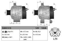 Laden Sie das Bild in den Galerie-Viewer, DENSO Lichtmaschine Generator passend für TOYOTA 100A 27060-0Q151  DAN1315